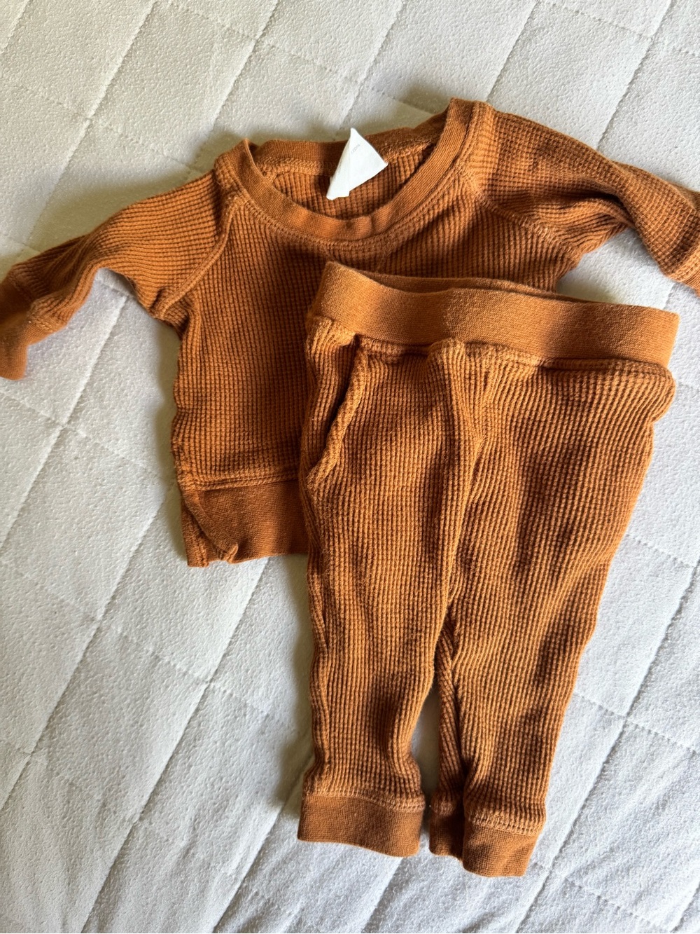 Spearmint Baby Waffle Knit 2 piece set 0-3m